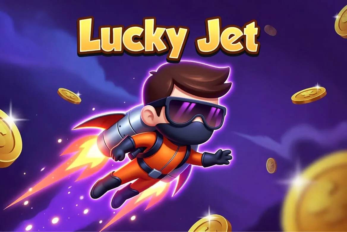 Lucky Jet aberto no celular após o download do app do cassino